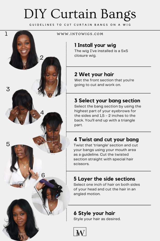 how to cut curtain bangs step by step