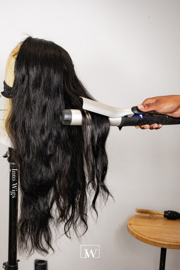 Curling the hair to get big voluminous curls